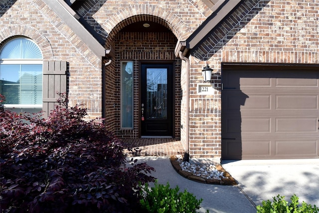 property entrance featuring a garage