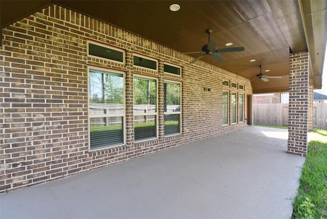 view of patio / terrace with ceiling fan