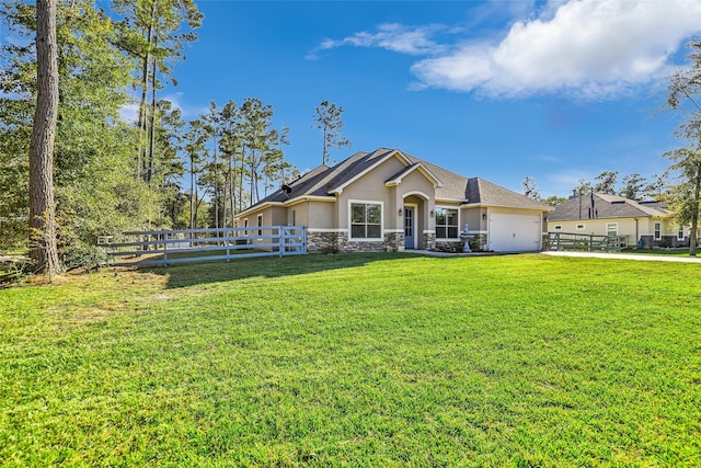 view of front of home with a front yard