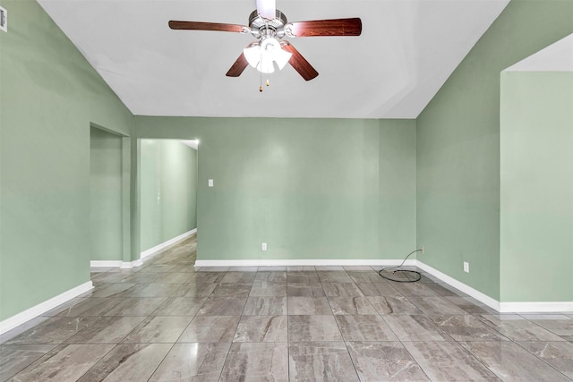 unfurnished room featuring ceiling fan