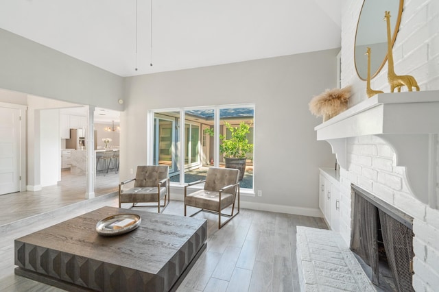 living room featuring light hardwood / wood-style flooring