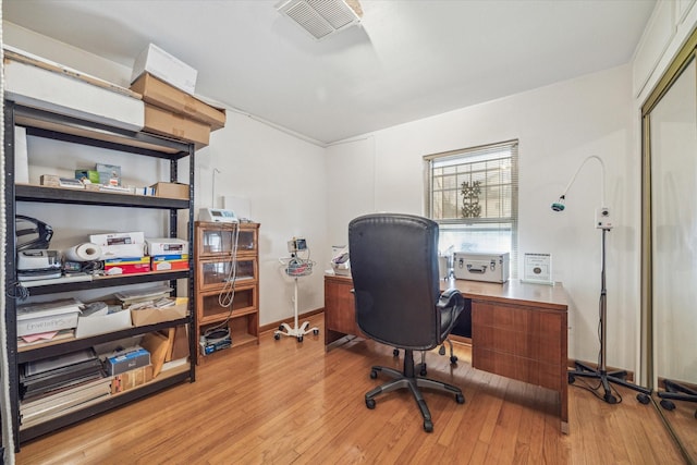 office featuring light hardwood / wood-style floors