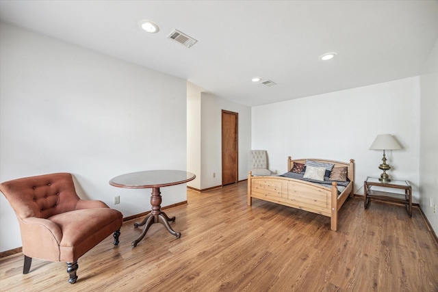 bedroom featuring light hardwood / wood-style flooring