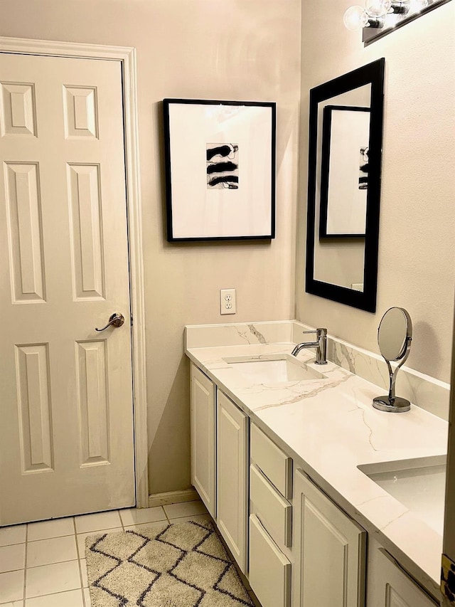 bathroom featuring vanity and tile patterned floors