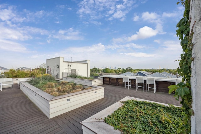 1714 Ashland Unit 303, Houston, TX 77008 - wooden terrace with outdoor dry bar