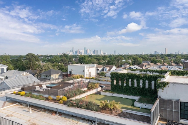 1714 Ashland Unit 303, Houston, TX 77008 - birds eye view of property featuring a city view