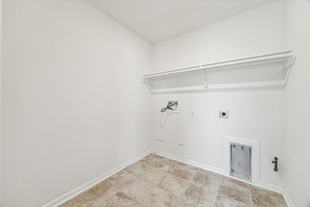 laundry room featuring washer hookup, hookup for an electric dryer, and hookup for a gas dryer