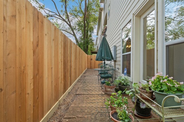 view of home's exterior featuring a patio area