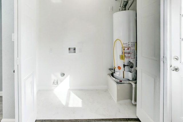 bathroom featuring gas water heater