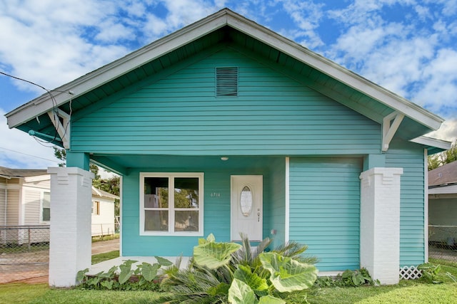 bungalow-style house featuring a porch