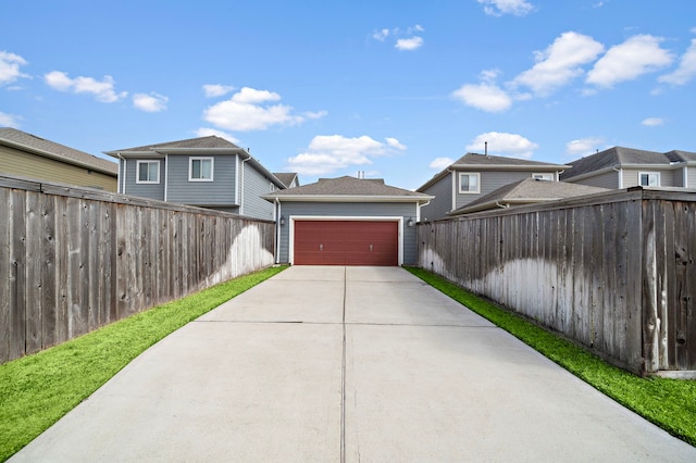 exterior space featuring a garage