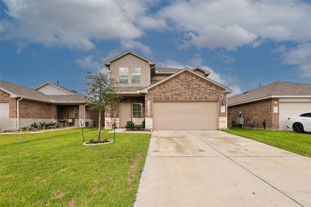 view of front of property featuring a front lawn