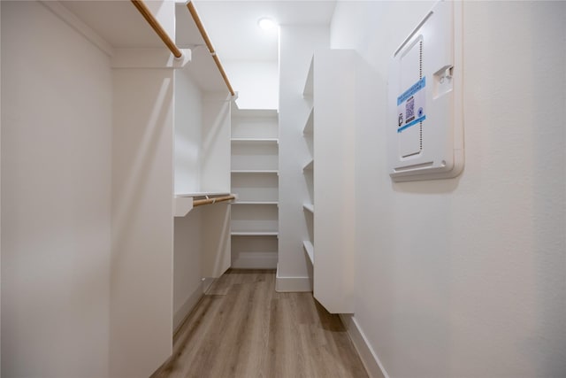 walk in closet featuring light hardwood / wood-style floors