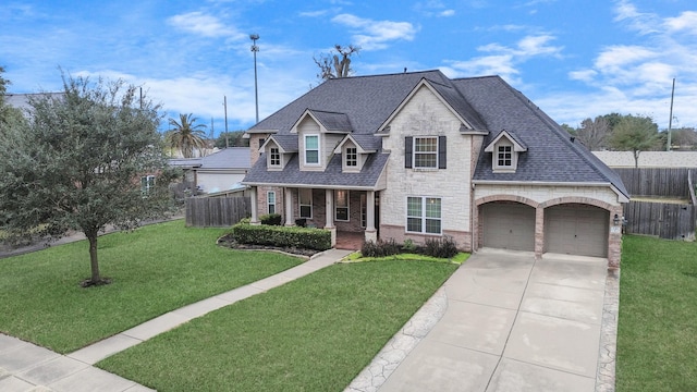 view of front facade featuring a porch and a front yard