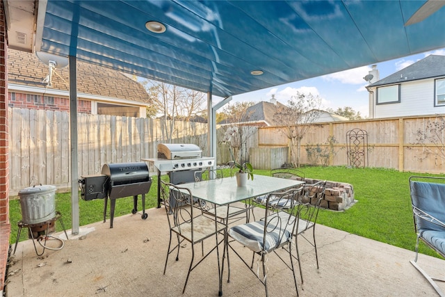 view of patio with grilling area