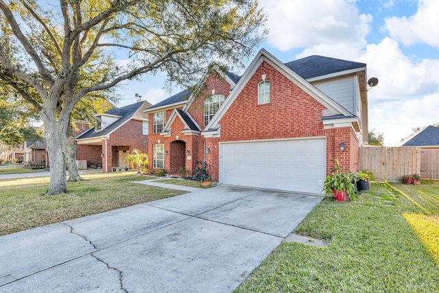 front of property featuring a garage and a front yard