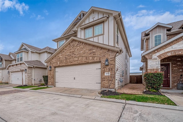 view of front of house with a garage