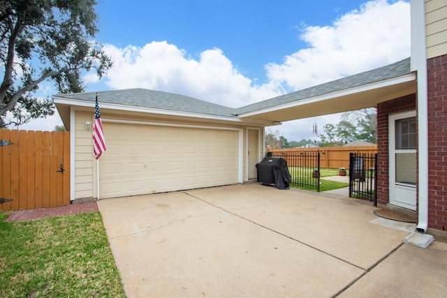 view of garage