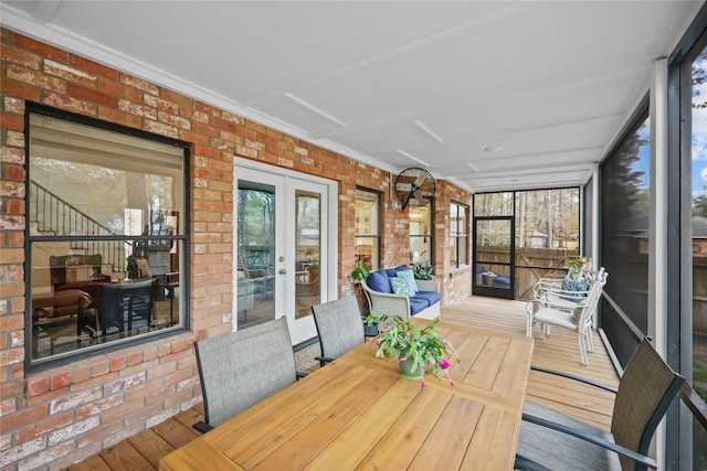 sunroom / solarium with french doors