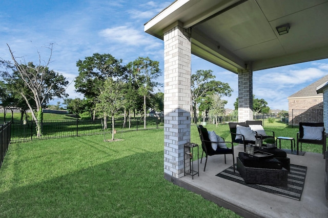 view of yard with an outdoor hangout area