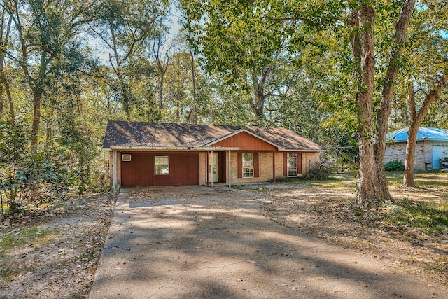 view of single story home