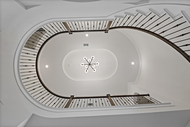 stairs featuring visible vents