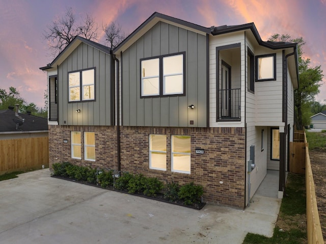 view of front of home with a patio