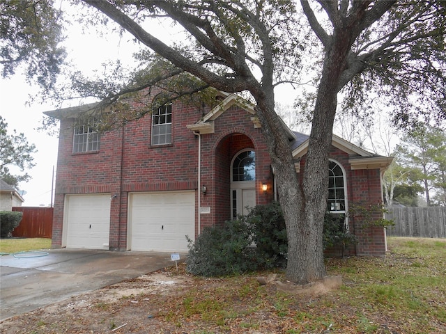 view of front facade with a garage