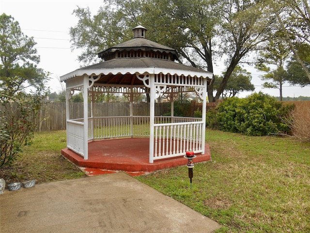 exterior space featuring a gazebo