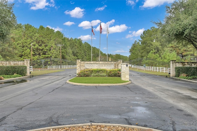 view of community sign