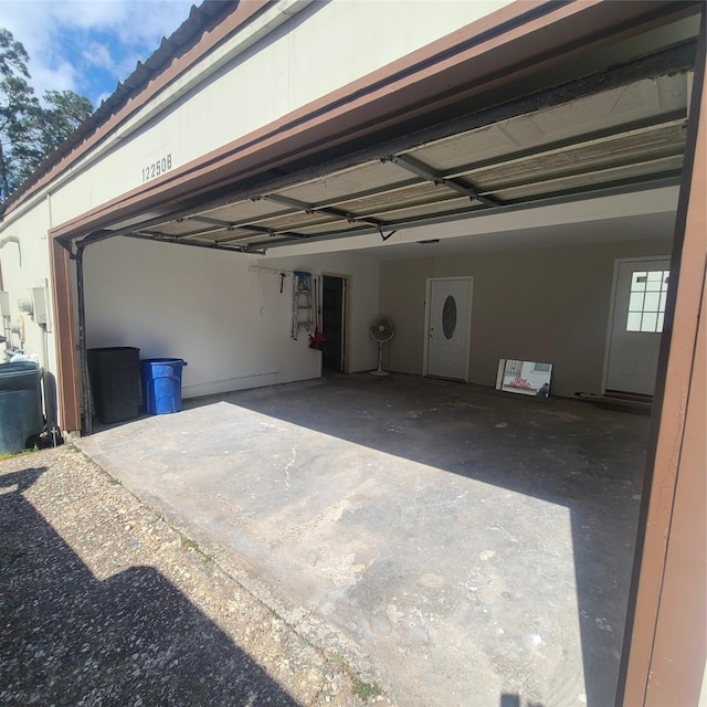 view of garage