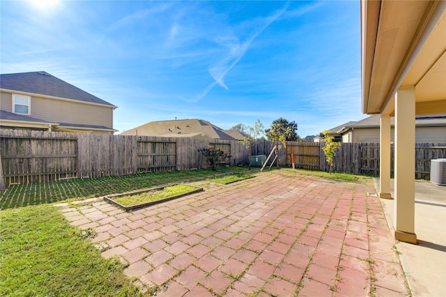 view of patio featuring central AC unit