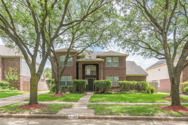 view of front of home with a front yard