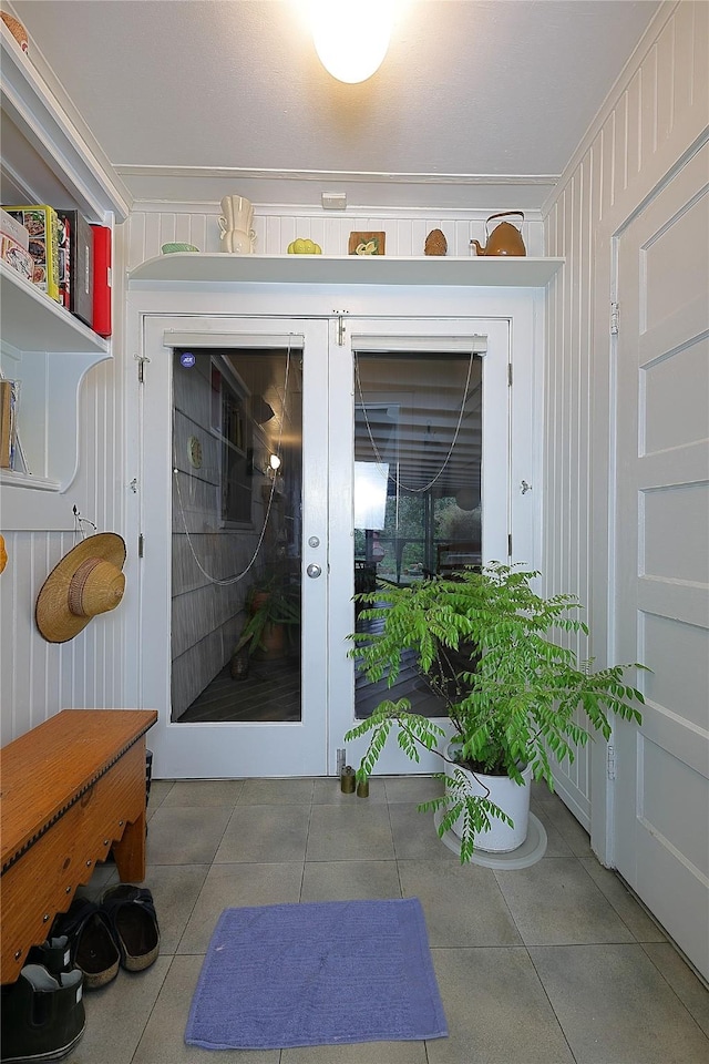 property entrance featuring french doors