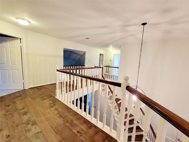 corridor with hardwood / wood-style floors