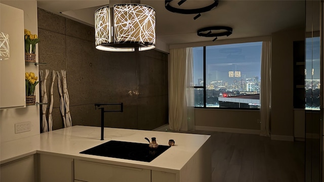 bathroom with wood-type flooring