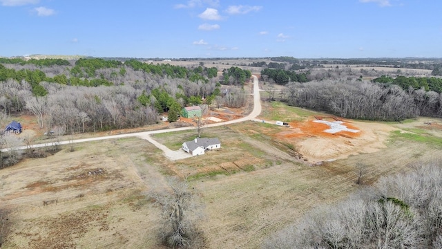 aerial view featuring a rural view