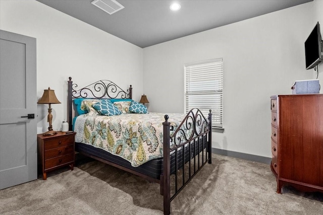 308 Lakeshore S, Onalaska, TX 77360 - bedroom with carpet flooring, visible vents, baseboards, and recessed lighting