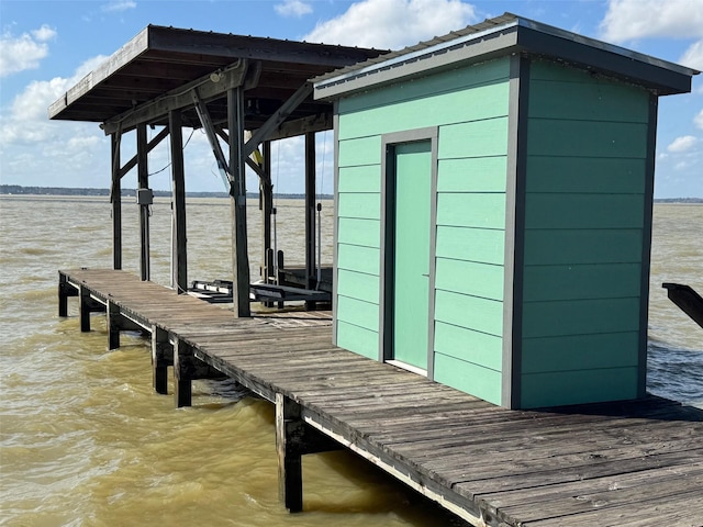 308 Lakeshore S, Onalaska, TX 77360 - dock area featuring boat lift and a water view