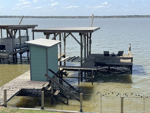 308 Lakeshore S, Onalaska, TX 77360 - dock area featuring boat lift and a water view