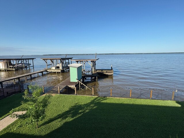 308 Lakeshore S, Onalaska, TX 77360 - dock featuring a water view and boat lift