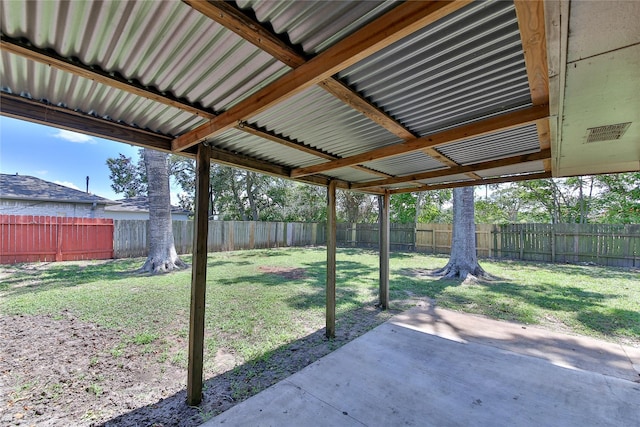 view of yard with a patio area