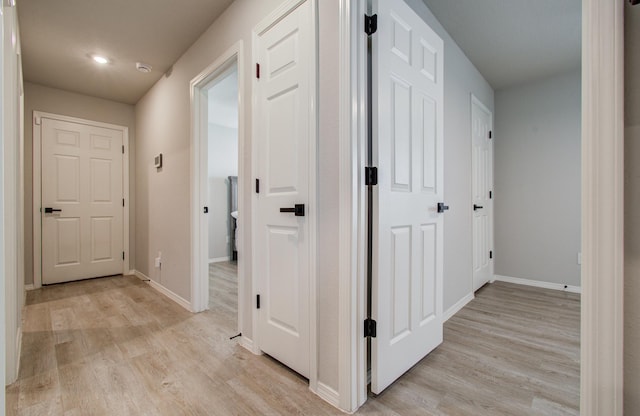 hall featuring light wood-type flooring