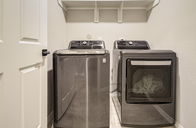 laundry area featuring washer and dryer