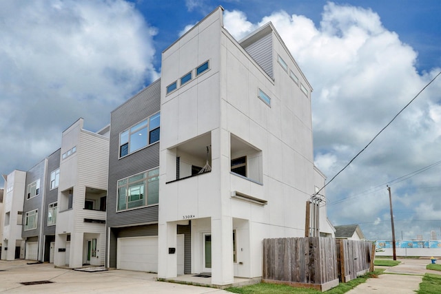 exterior space featuring a garage