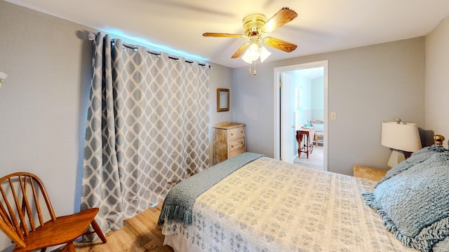 29331 County Rd 25, Damon, TX 77430 - bedroom with wood-type flooring and ceiling fan