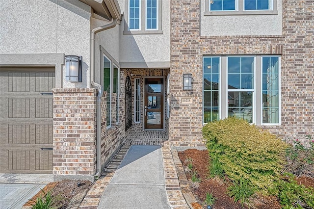 property entrance featuring a garage