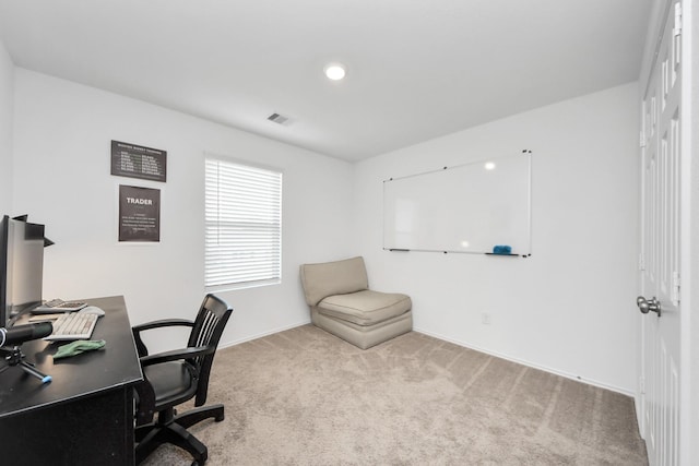 view of carpeted office