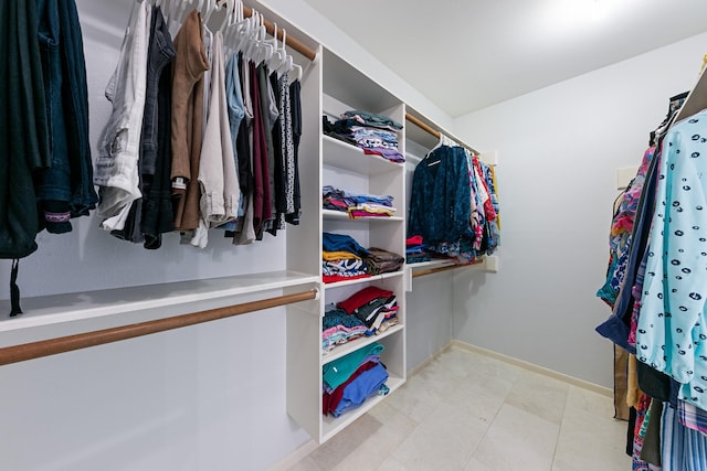 view of walk in closet