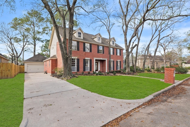 view of front facade with a front yard